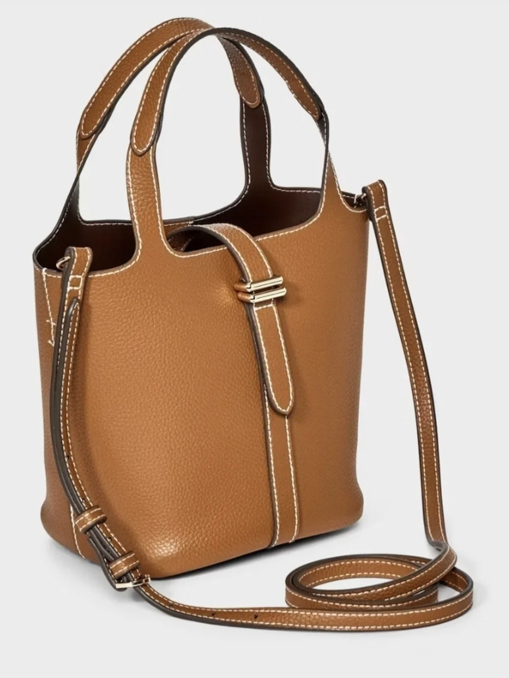 A New Day Mini Tulip Tote Brown Crossbody Bag Minimalist Chic Quiet Lux